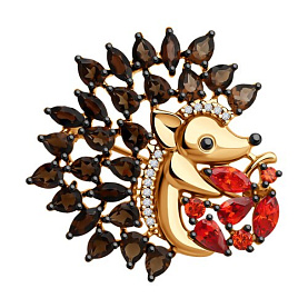 Брошь SOKOLOV - Серебро 925, Раухтопаз, Фианит (арт. 92040119)