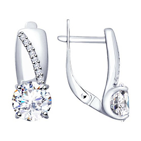 Серьги SOKOLOV - Серебро 925, Swarovski (арт. 89020097)