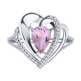 Кольцо Diamant - Серебро 925, Аметист, Фианит (арт. 94-310-00545-3)