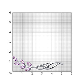 Брошь SOKOLOV - Серебро 925, Аметист (арт. 92040046)