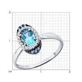 Кольцо SOKOLOV - Серебро 925, Топаз, Фианит (арт. 92014903)