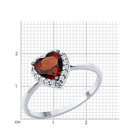 Кольцо SOKOLOV - Серебро 925, Гранат, Фианит (арт. 92014437)