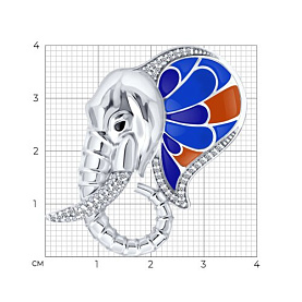 Брошь Diamant - Серебро 925, Фианит, Эмаль (арт. 94-140-00031-1)