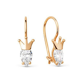 Серьги ЮФ Династия - Золото 375, Фианит (арт. 021112-5100)