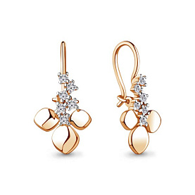 Серьги Аквамарин - Серебро 925, Фианит (арт. 48757А.6)