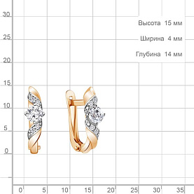 Серьги Аквамарин - Серебро 925, Фианит (арт. 48807А.6)