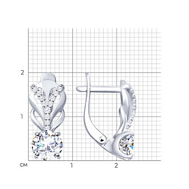 Серьги Diamant - Серебро 925, Фианит (арт. 94-120-01220-1)