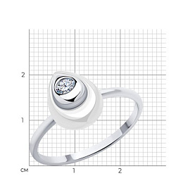 Кольцо SOKOLOV - Серебро 925, Керамика, Фианит (арт. 94013709)