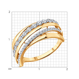 Кольцо SOKOLOV - Золото 585, Фианит (арт. 019812)
