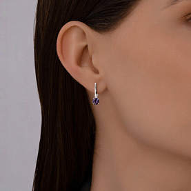 Серьги SOKOLOV - Золото 585, Синтетический александрит (арт. 728969-3)