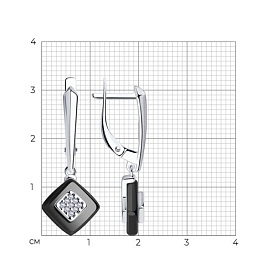 Серьги Diamant - Серебро 925, Керамика, Фианит (арт. 94-121-01270-1)