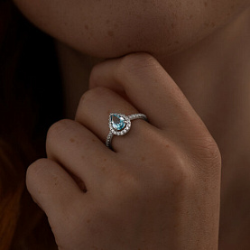 Кольцо SOKOLOV - Серебро 925, Синтетический ситалл , Фианит (арт. 92014336)