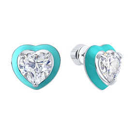 Серьги SOKOLOV - Серебро 925, Фианит, Эмаль (арт. 94027136)