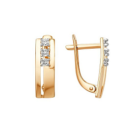 Серьги ЮФ Династия - Золото 375, Фианит (арт. 015472-5102)