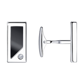 Запонки Diamant - Серебро 925, Синтетическая шпинель, Фианит (арт. 94-160-00366-1)