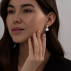 Серьги SOKOLOV - Серебро 925, Фианит (арт. 94022274)