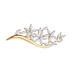 Брошь SOKOLOV - Серебро 925, Фианит (арт. 93040019)