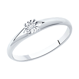 Кольцо SOKOLOV - Серебро 925, Бриллиант, Бриллиант голубой, Бриллиант коньячный (арт. 87010018)