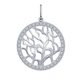 Подвеска Атолл - Серебро 925, Фианит (арт. 50207-925)