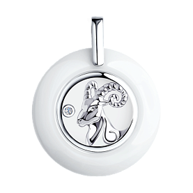 Подвеска Diamant - Серебро 925, Керамика, Фианит (арт. 94-130-00570-1)