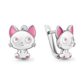 Серьги Аквамарин - Серебро 925, Эмаль (арт. 34762.5)