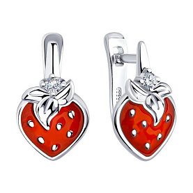 Серьги SOKOLOV - Серебро 925, Фианит, Эмаль (арт. 94023703)