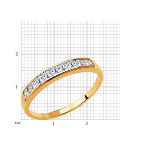 Кольцо SOKOLOV - Золото 375, Фианит (арт. 018436-4)