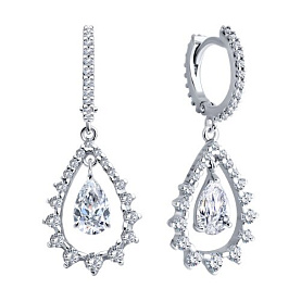 Серьги SOKOLOV - Серебро 925, Фианит (арт. 94026554)