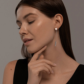 Серьги SOKOLOV - Серебро 925, Жемчуг имитация (арт. 94026702)