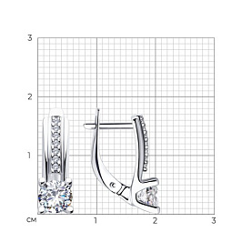 Серьги SOKOLOV - Серебро 925, Фианит (арт. 94025674)