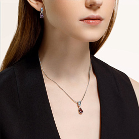 Подвеска SOKOLOV - Серебро 925, Аметист, Топаз, Фианит (арт. 92030418)