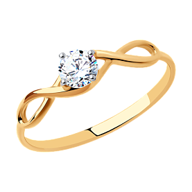 Кольцо SOKOLOV - Золото 375, Фианит (арт. 31-110-01001-1)