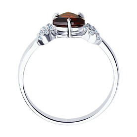 Кольцо SOKOLOV - Серебро 925, Гранат, Фианит (арт. 92011040)