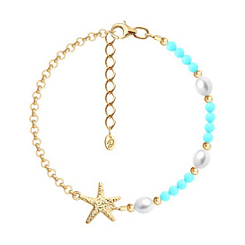 Браслет Diamant - Серебро 925, Бирюза, Жемчуг культивированный (арт. 93-350-00028-1)