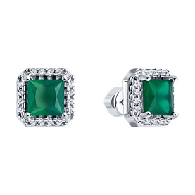 Серьги SOKOLOV - Серебро 925, Агат, Фианит (арт. 92022852)