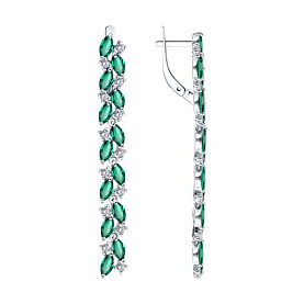 Серьги Diamant - Серебро 925, Синтетический ситалл , Фианит (арт. 94-321-02173-2)