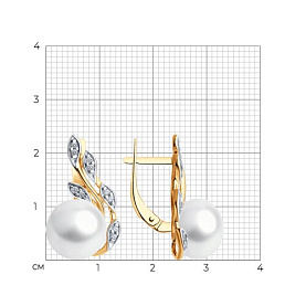 Серьги SOKOLOV - Серебро 925, Жемчуг культивированный, Фианит (арт. 92022659)