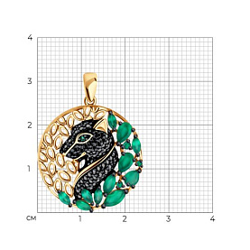 Подвеска SOKOLOV - Серебро 925, Агат, Фианит (арт. 92030808)