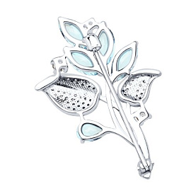 Брошь SOKOLOV - Серебро 925, Топаз, Фианит (арт. 92040133)