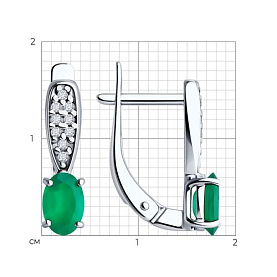 Серьги Diamant - Серебро 925, Агат, Фианит (арт. 94-320-00176-2)