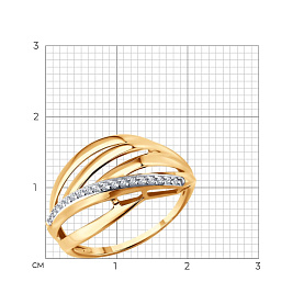 Кольцо SOKOLOV - Золото 585, Фианит (арт. 019708)