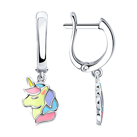 Серьги SOKOLOV - Серебро 925, Эмаль (арт. 94024309)