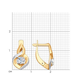 Серьги SOKOLOV - Золото 375, Фианит (арт. 028063-4)