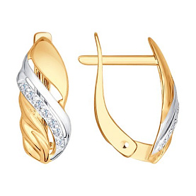 Серьги SOKOLOV - Золото 585, Фианит (арт. 027400)