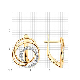 Серьги Diamant - Золото 585, Фианит (арт. 51-120-01371-1)