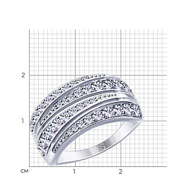 Кольцо SOKOLOV - Серебро 925, Фианит (арт. 94012630)