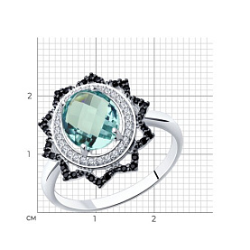 Кольцо SOKOLOV - Серебро 925, Синтетический кварц , Фианит (арт. 92011278)