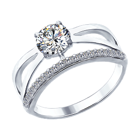 Кольцо SOKOLOV - Серебро 925, Фианит (арт. 94012322)