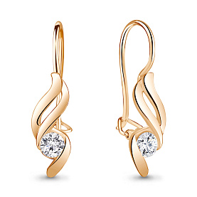 Серьги Аквамарин - Серебро 925, Фианит (арт. 48953А.6)