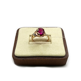 Кольцо Александра - Золото 585, Синтетический рубин, Фианит (арт. кл1421-30)